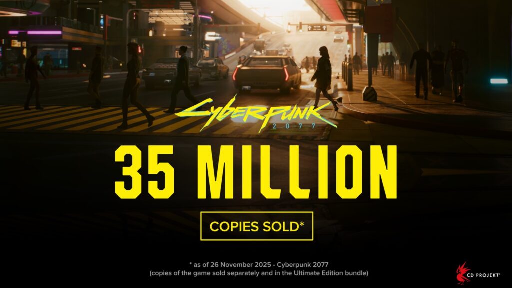 Cyberpunk 2077 a dépassé les 35 millions d'exemplaires // Source : CD Projekt Red Cyberpunk 2077 a dépassé les 35 millions d'exemplaires // Source : CD Projekt Red