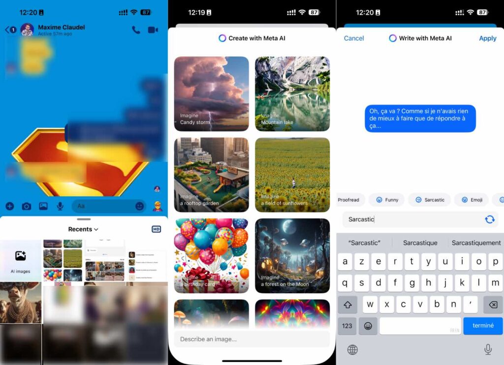 L'IA dans Facebook Messenger.