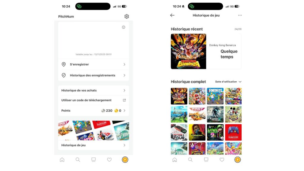 La nouvelle application Nintendo permet d'avoir un historique hyper complet de son temps de jeu // Source : Capture d'écran La nouvelle application Nintendo permet d'avoir un historique hyper complet de son temps de jeu // Source : Capture d'écran