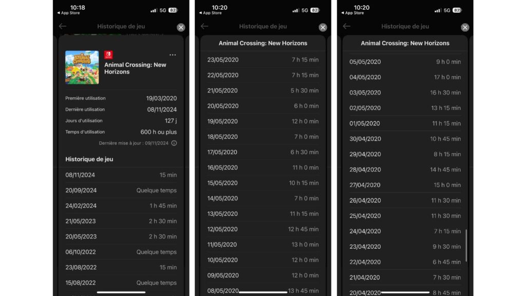 On ne vous dira pas à qui appartient cette historique sur Animal Crossing: New Horizon // Source : Capture d'écran On ne vous dira pas à qui appartient cette historique sur Animal Crossing: New Horizon // Source : Capture d'écran