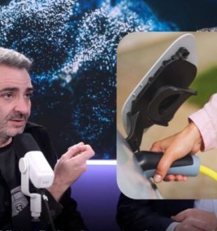 Le porte-parole de l'association 40 Millions d'Automobilistes, Pierre Chasseray, a tenu des propos discutables sur la recharge des voitures électriques. // Source : Montage par Robin San Vicente pour Numerama