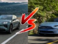 Le Porsche Cayenne électrique vs le Tesla Model X // Source : Une par Robin San Vicente pour Numerama Le Porsche Cayenne électrique vs le Tesla Model X // Source : Une par Robin San Vicente pour Numerama