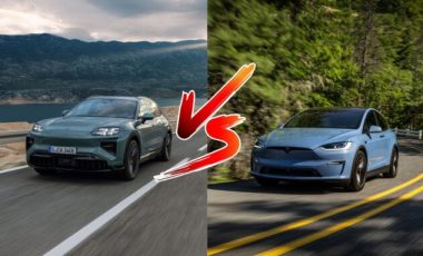 Le Porsche Cayenne électrique vs le Tesla Model X // Source : Une par Robin San Vicente pour Numerama Le Porsche Cayenne électrique vs le Tesla Model X // Source : Une par Robin San Vicente pour Numerama