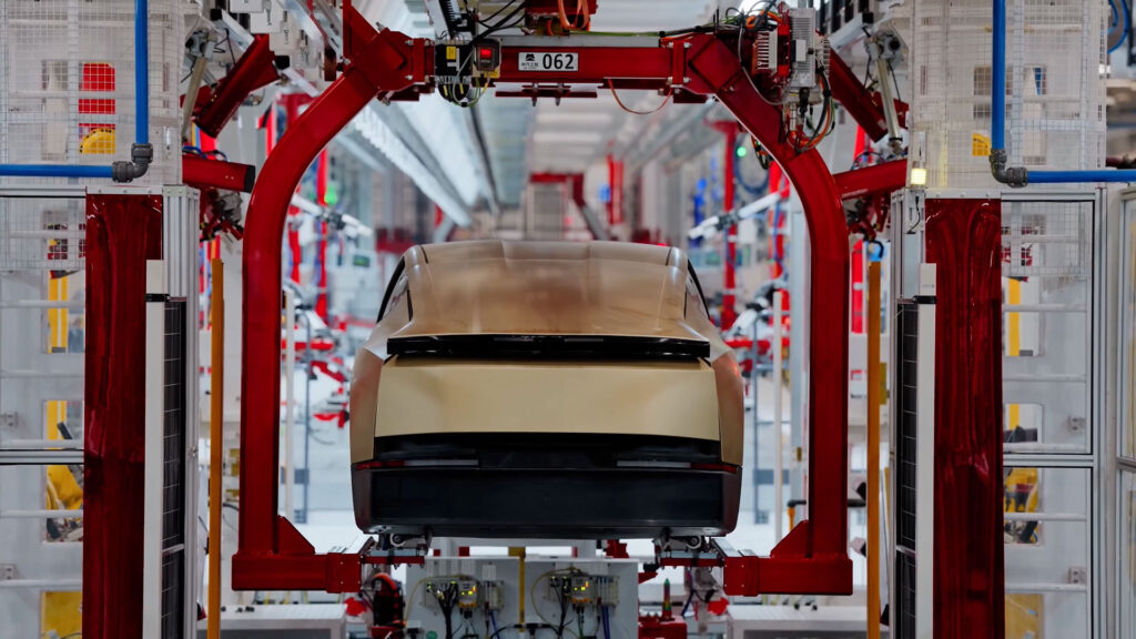 production Tesla Cybercab // Source : Capture live Tesla 