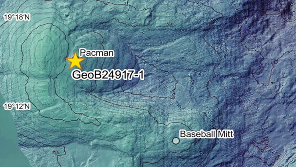 L'échantillon a été prélevé dans le volcan Pacman, au fond de la fosse des Mariannes L'échantillon a été prélevé dans le volcan Pacman, au fond de la fosse des Mariannes
