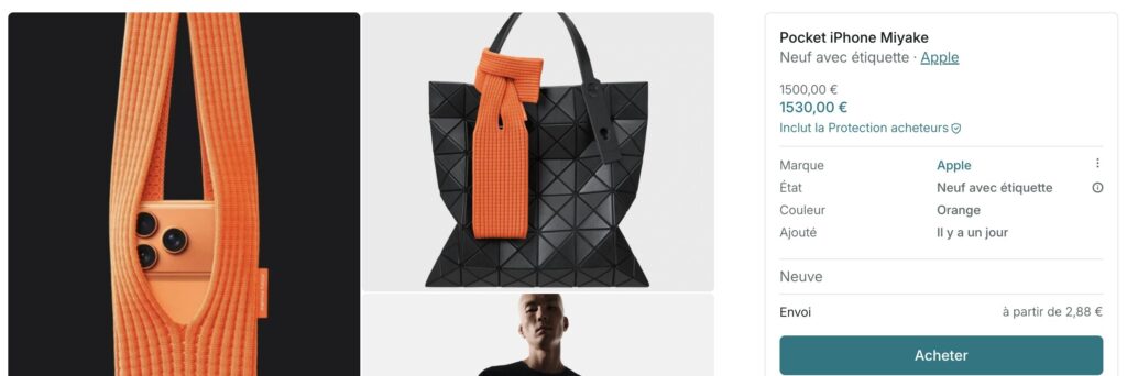 L'iPhone Pocket sur Vinted à 1500 euros. L'iPhone Pocket sur Vinted à 1500 euros.