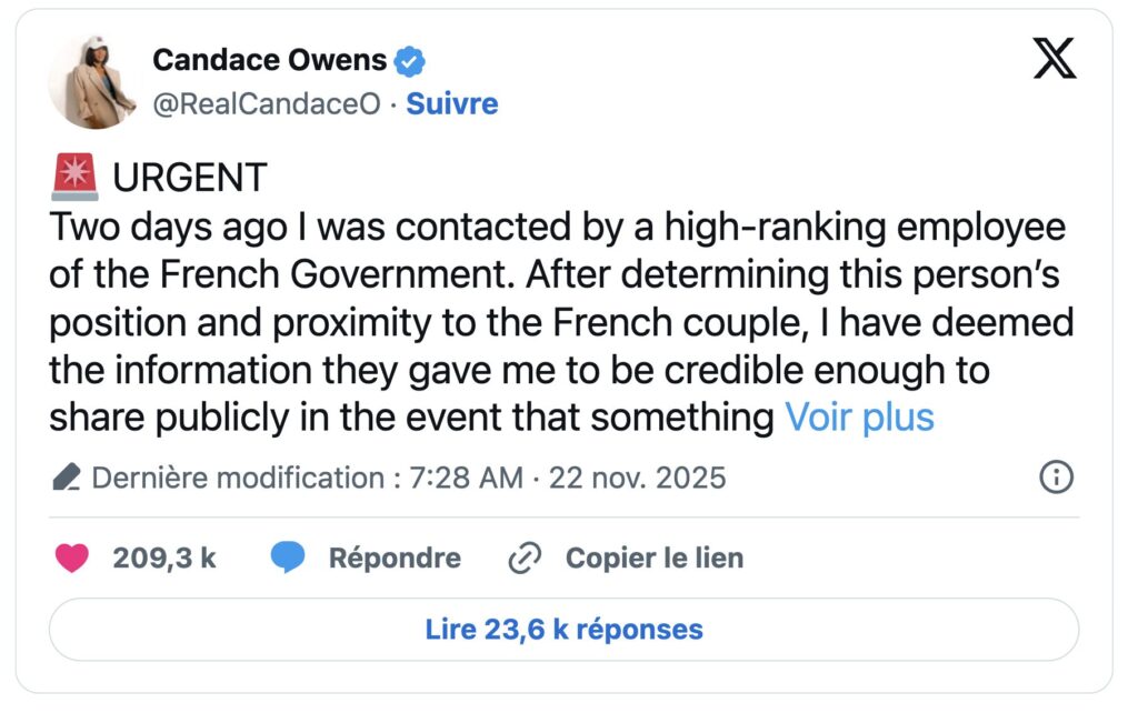 Le tweet de Candace.