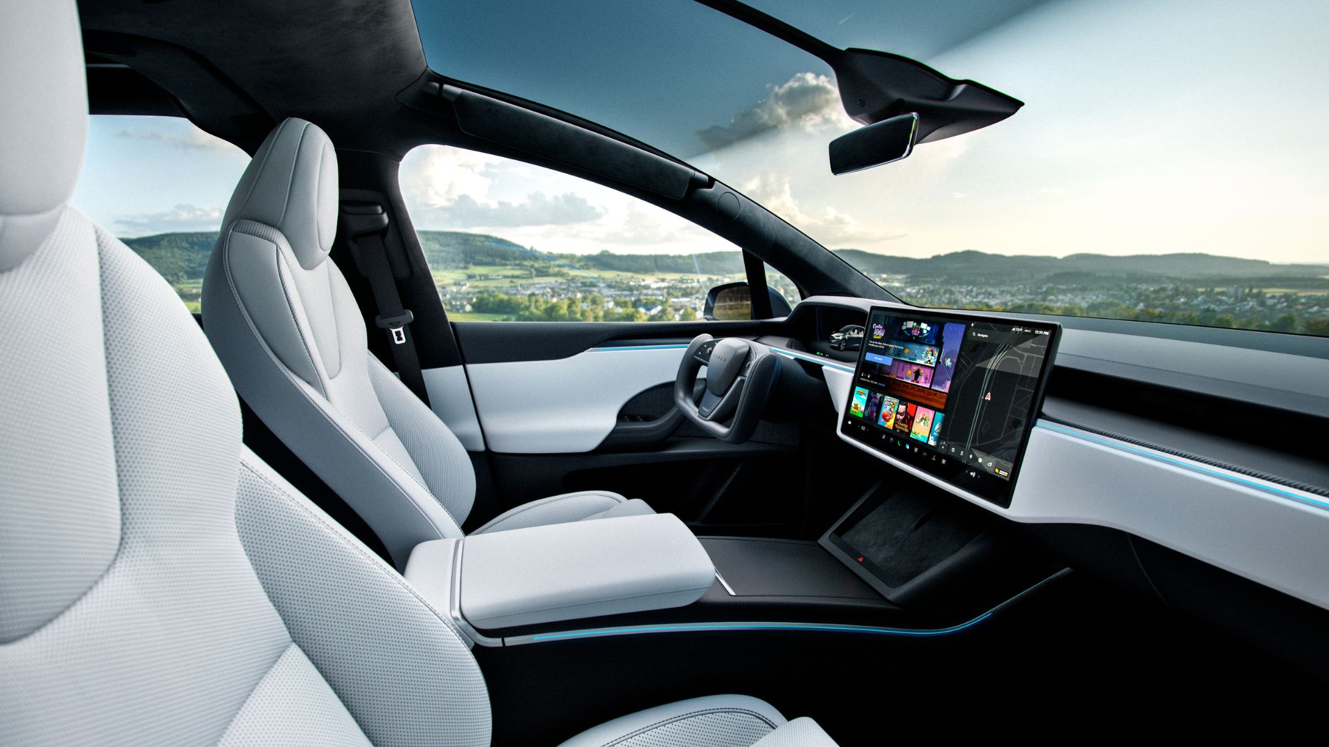 L'intérieur du Tesla Model X (Plaid)