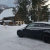 Une Tesla Model Y sous la neige. // Source : Bob Jouy pour Numerama