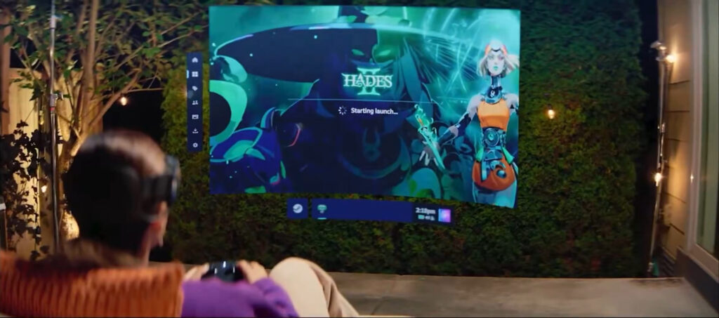 Ce rendu est mensonger : le joueur ne peut pas voir le monde en couleur quand il projette un jeu.