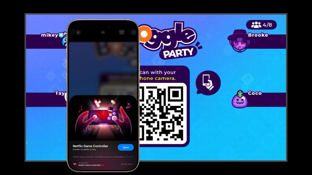 Pour accéder à la manette virtuelle, il faut scanner un QR code sur sa télé.