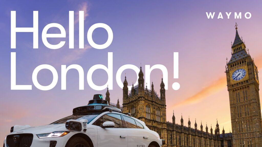Waymo va lancer ses taxis autonomes à Londres en 2026. // Source : Waymo