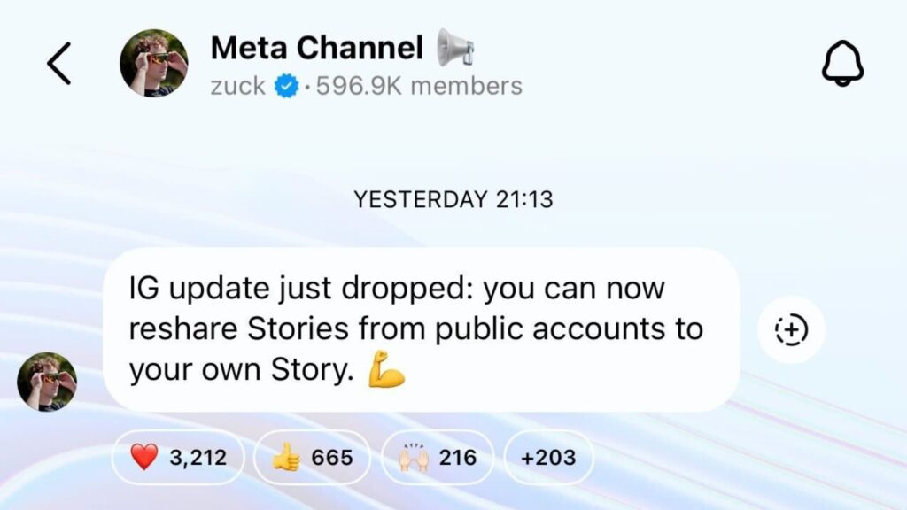 Mark Zuckerberg a annoncé la fonctionnalité via son Meta Channel le 8 décembre 2025.  // Source : Capture d'écran