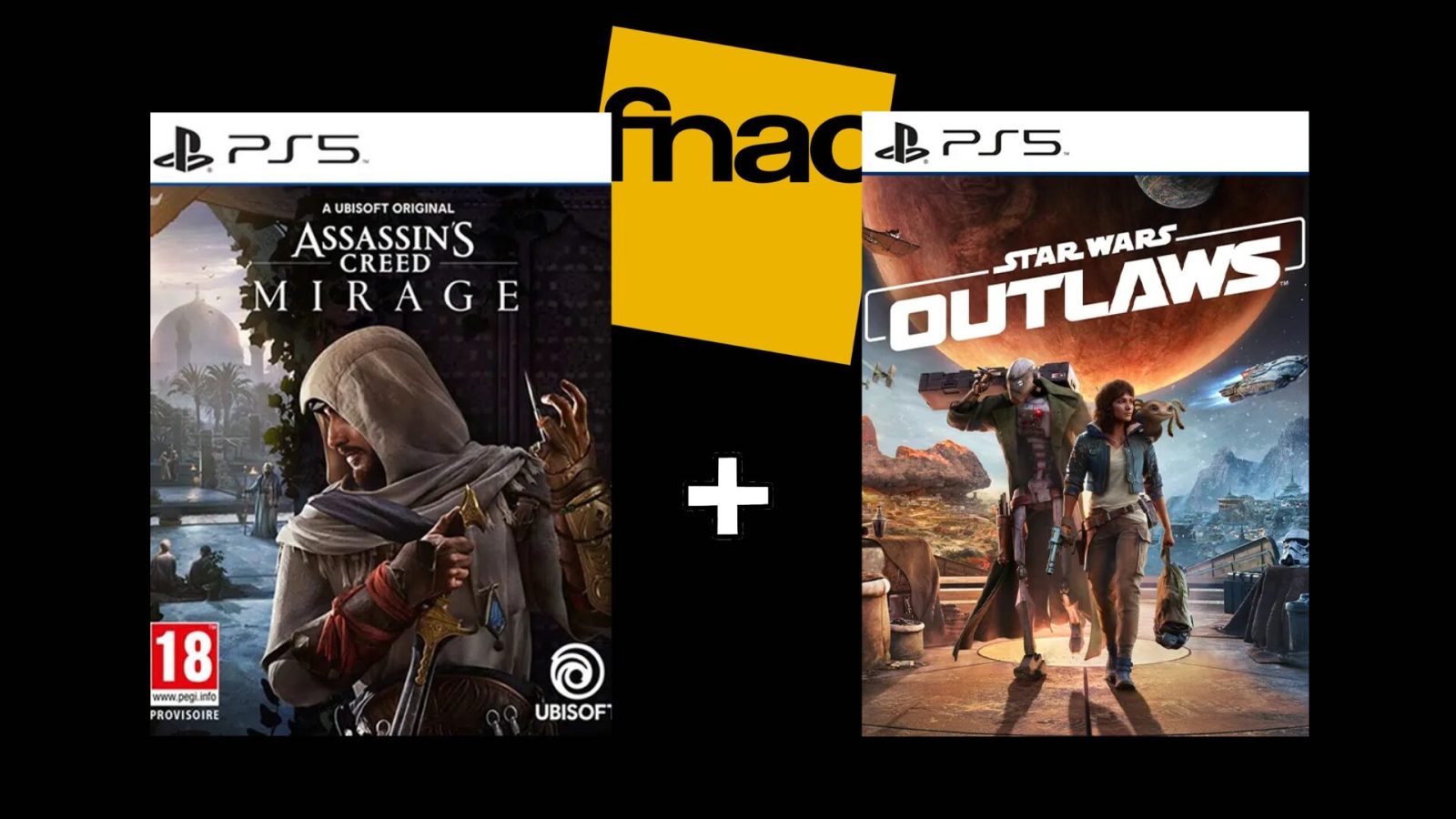 Ce pack Fnac rÃ©unit Star Wars Outlaws et Assassinâ€™s Creed Mirage sur PS5 Ã  un prix...