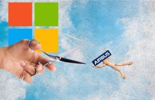 Airbus Microsoft // Source : Montage Numerama