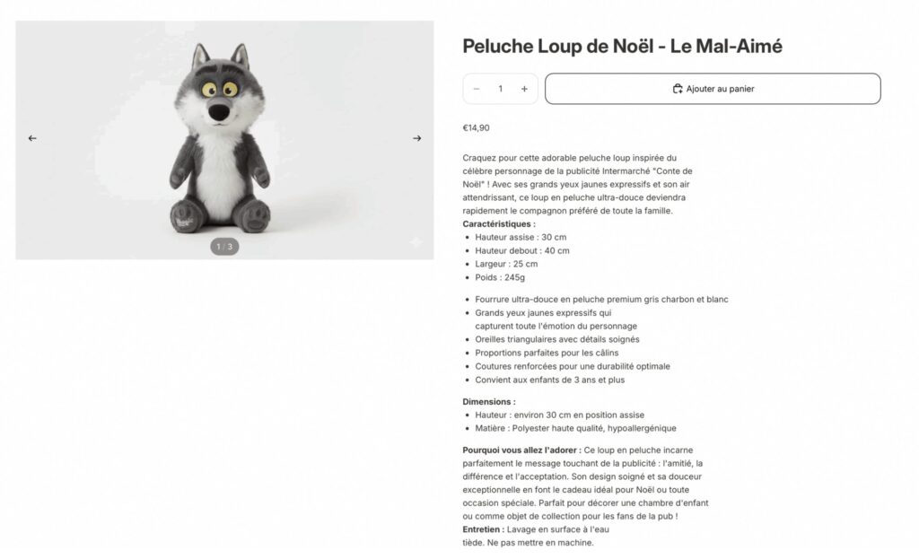 Fausse peluche Intermaché // Source : Capture d'écran Numerama Fausse peluche Intermaché // Source : Capture d'écran Numerama