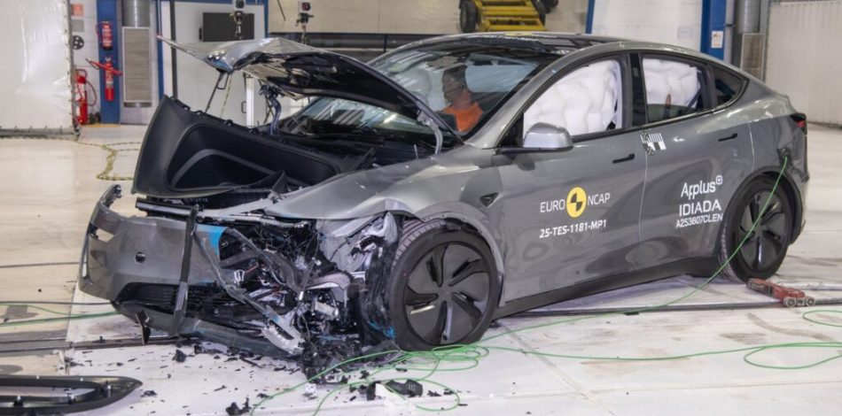Le Tesla Model Y (2025) aux crash-tests Euro NCAP // Source : Euro NCAP