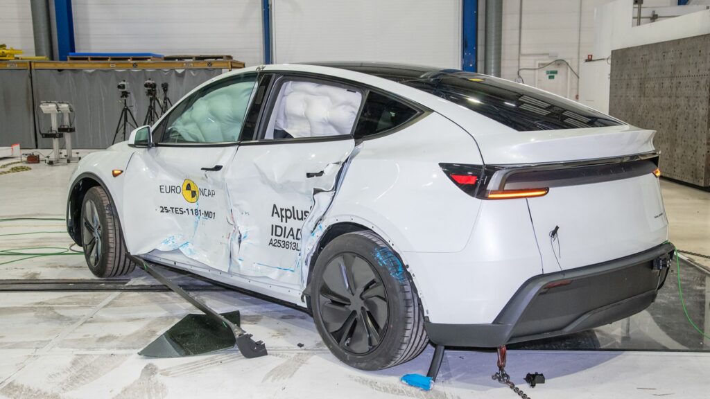 Le Tesla Model Y (2025) aux crash-tests Euro NCAP // Source : Euro NCAP