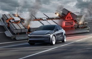 Les batteries LG fabriquées en Chine utilisées par Tesla seraient moins fiables. // Source : Une par Robin San Vicente réalisée avec l'IA.