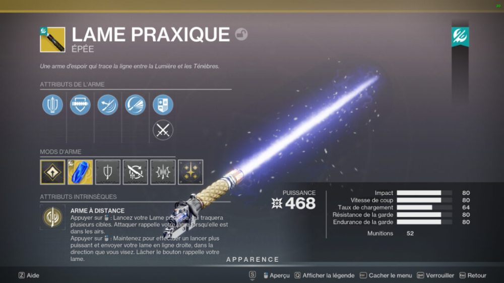 Le sabre laser dans Destiny 2