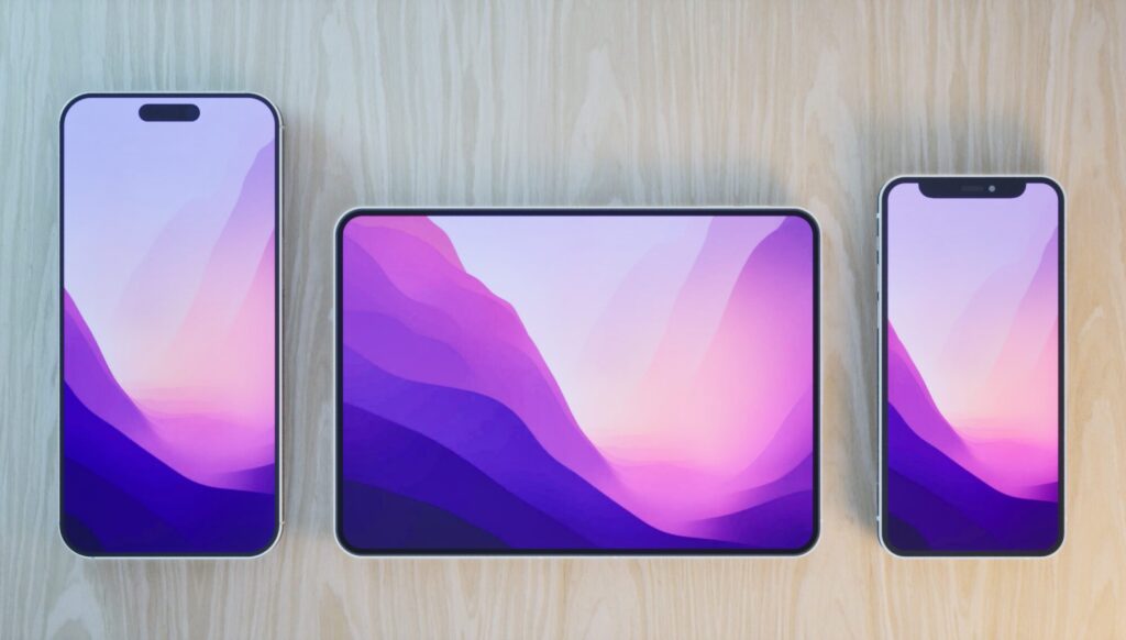 Comparaison des 16 Pro Max, &laquo; Fold &raquo; et 13 mini. Cette fois ci, l'iPhone est ouvert.