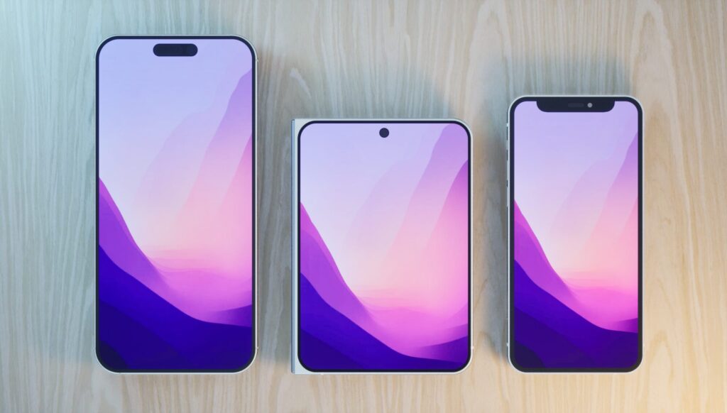 Comparaison des 16 Pro Max, &laquo; Fold &raquo; et 13 mini.