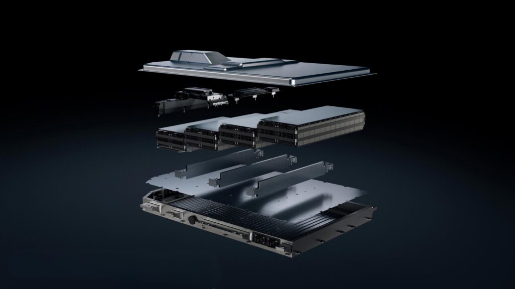 Le ch&acirc;ssis d'une voiture &eacute;lectrique &agrave; prolongateur d'autonomie // Source : Li Auto