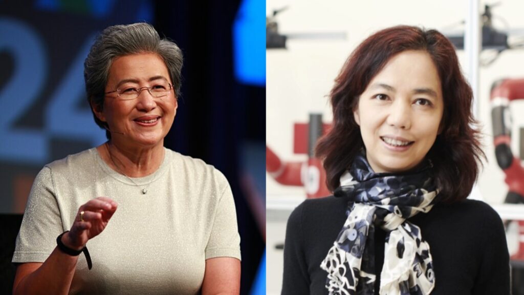 Lisa Su à gauche et Fei-Fei Li, à droite.  // Source : Fuzheado via Wikimedia Commons /Stranford HAI