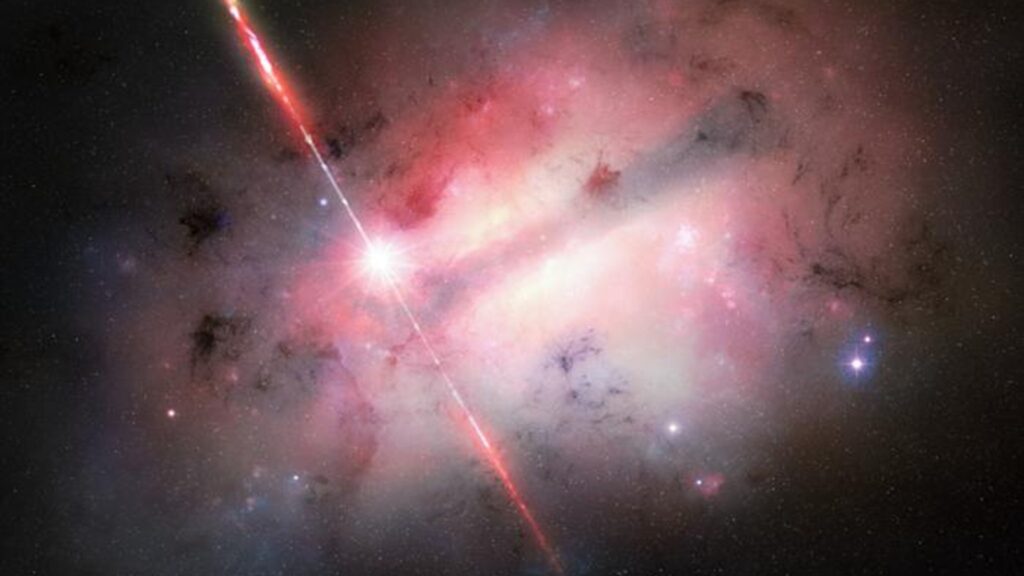 Vue d'artiste du sursaut gamma GRB 250702B