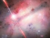 Vue d'artiste du sursaut gamma GRB 250702B. Source : NOIRLab/NSF/AURA/M. Garlick Vue d'artiste du sursaut gamma GRB 250702B. Source : NOIRLab/NSF/AURA/M. Garlick