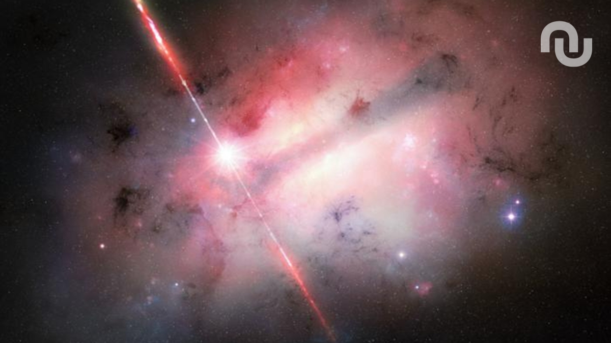 Vue d'artiste du sursaut gamma GRB 250702B. Source : NOIRLab/NSF/AURA/M. Garlick Vue d'artiste du sursaut gamma GRB 250702B. Source : NOIRLab/NSF/AURA/M. Garlick