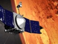 Vue d'artiste de MAVEN. // Source : Nasa/GFSC (image recadrée) Vue d'artiste de MAVEN. // Source : Nasa/GFSC (image recadrée)