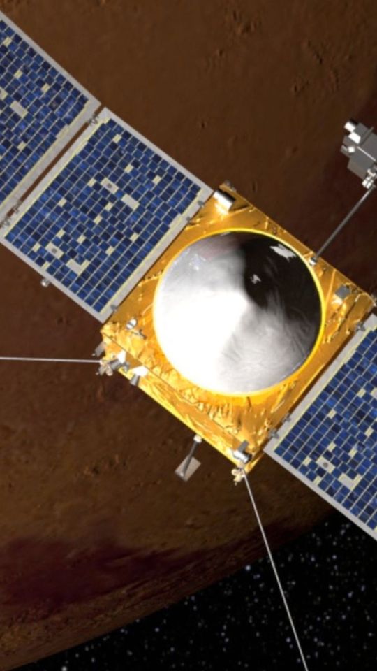 Vue d'artiste de MAVEN. // Source : Nasa/GFSC