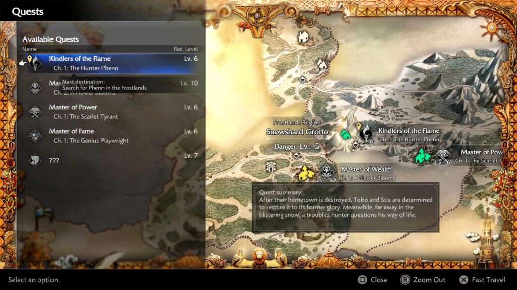 La carte d'Octopath Traveler 0 se découvre au fur et à mesure de l'aventure.  // Source : Capture PS5