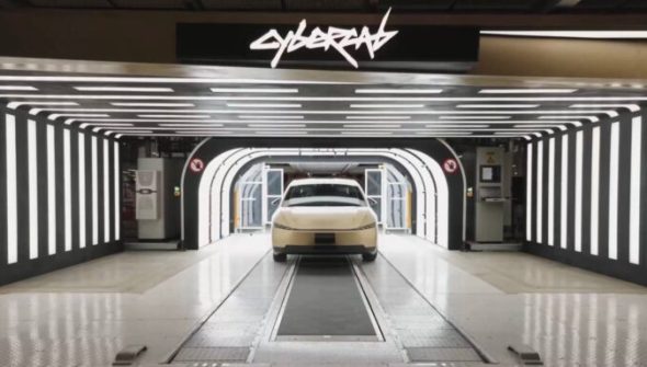 Début de production du Tesla Cybercab // Source : Tesla Début de production du Tesla Cybercab // Source : Tesla