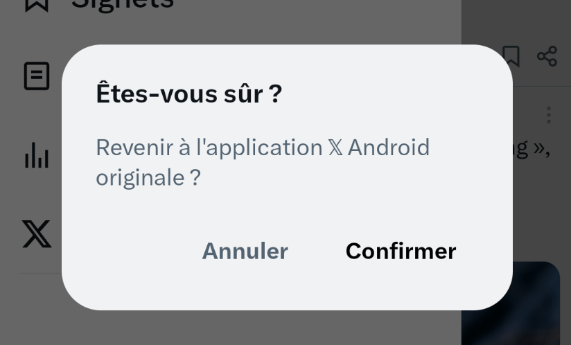 Le retour à l'ancienne interface de X. Le retour à l'ancienne interface de X.