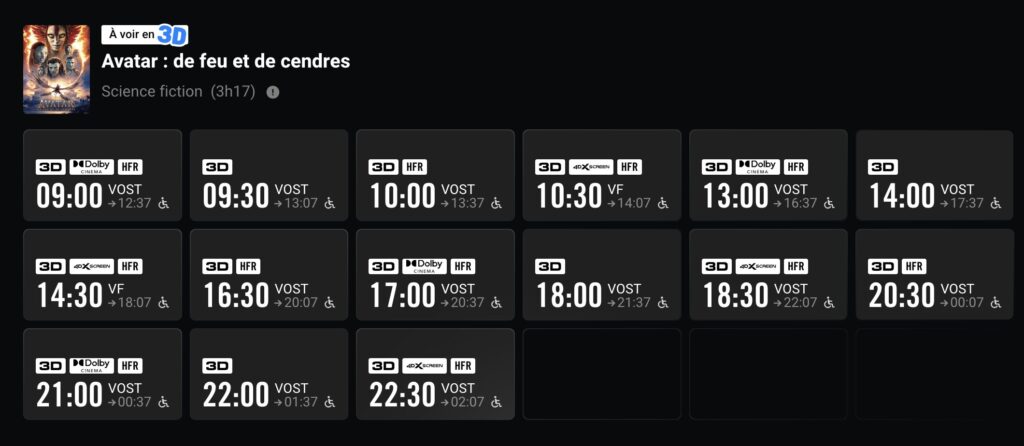 Les différentes options proposées dans le Pathé Beaugrenelle. Les différentes options proposées dans le Pathé Beaugrenelle.