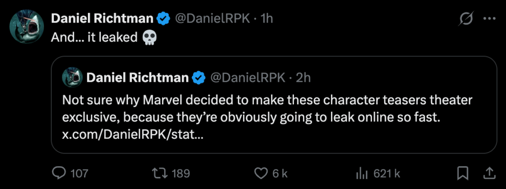 La bande-annonce d'Avengers a, sans surprise, fuité. La bande-annonce d'Avengers a, sans surprise, fuité.