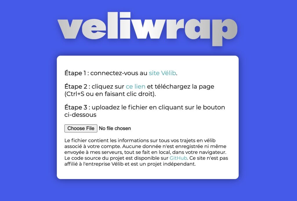Les &eacute;tapes sur le site V&eacute;liwrap.