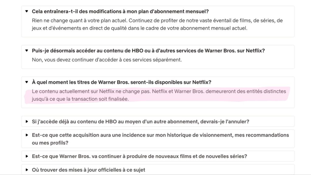 La page FAQ de Netflix dédiée à l'opération. // Source : Netflix La page FAQ de Netflix dédiée à l'opération. // Source : Netflix
