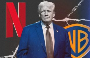 Trump a annoncé s'impliquer dans le rachat de WBD par Netflix.  // Source : Numerama / Gage Skidmore / Netflix / Warner Bros. Discovery