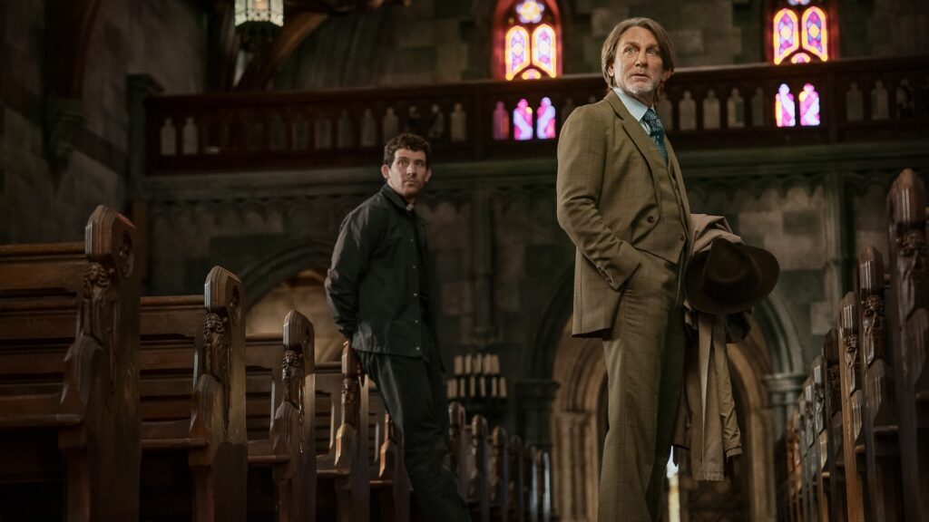 Wake Up Dead Man: A Knives Out Mystery. (L-R) Josh O’Connor and Daniel Craig in Wake Up Dead Man: A Knives Out Mystery. Cr. John Wilson/Netflix © 2025