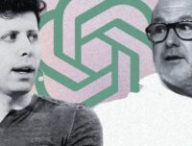 Sam Atlman et Jony Ive. // Source : TechCrunch via Wikimedia - Stripe via YouTube