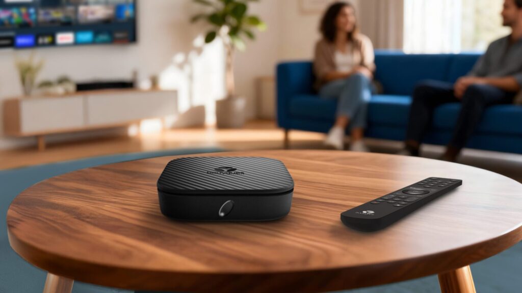 Le d&eacute;codeur b.tv et sa t&eacute;l&eacute;commande. // Source : Bouygues Telecom 