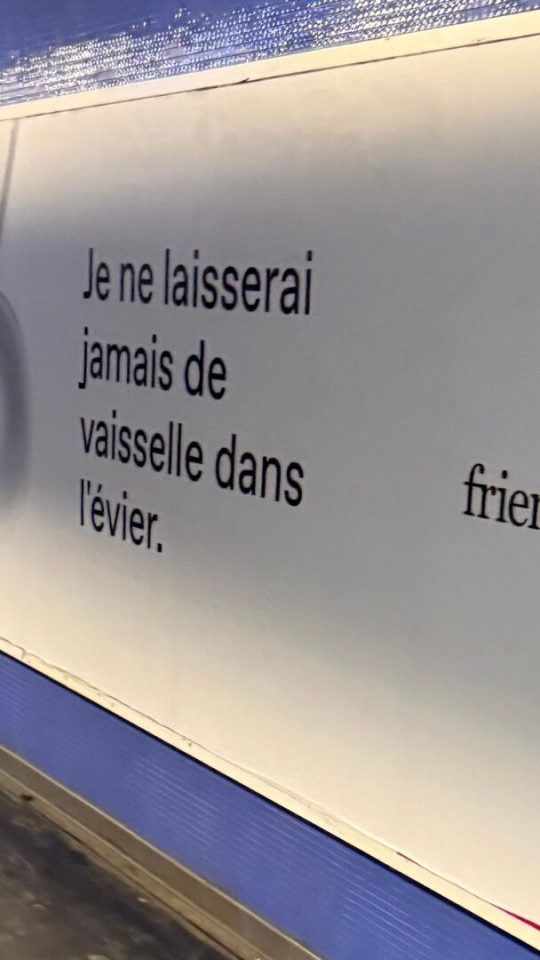 L'un des slogans aperçus à Paris pour friend.com. // Source : @amoursanssucre sur X
