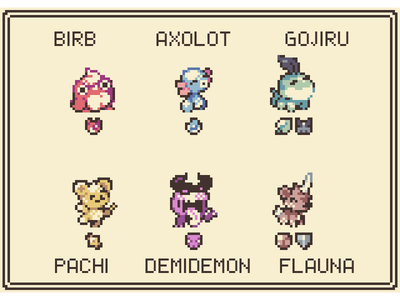 Les starters de Monsterpatch Les starters de Monsterpatch