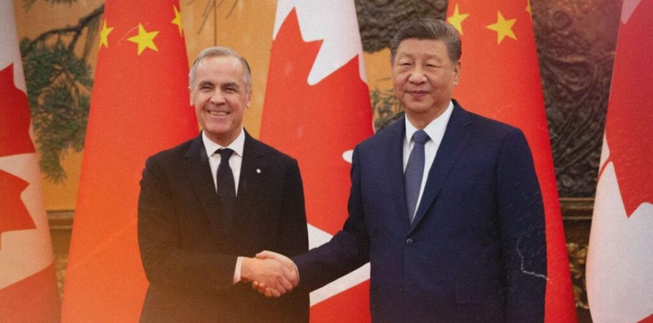 Mark Carney et Xi Jinping. // Source : Via X @MarkJCarney (photo recadrée et modifiée)