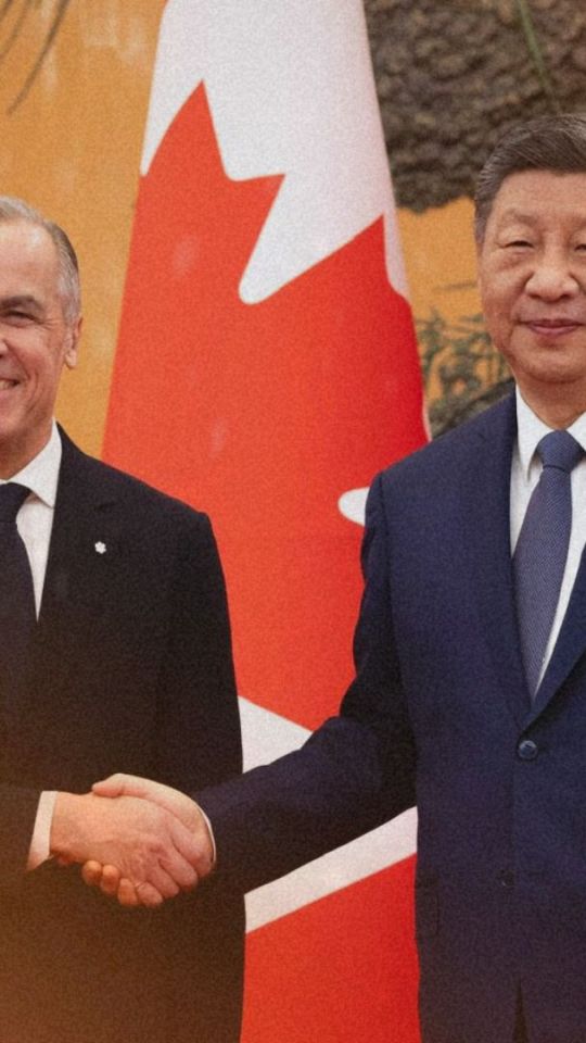 Mark Carney et Xi Jinping. // Source : Via X @MarkJCarney (photo recadrée et modifiée)