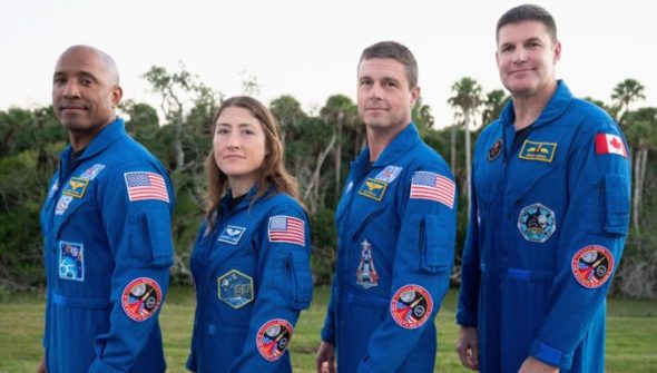L'équipage d'Artémis II. // Source : Flickr/CC/Nasa HQ Photo (image modifiée) L'équipage d'Artémis II. // Source : Flickr/CC/Nasa HQ Photo (image modifiée)