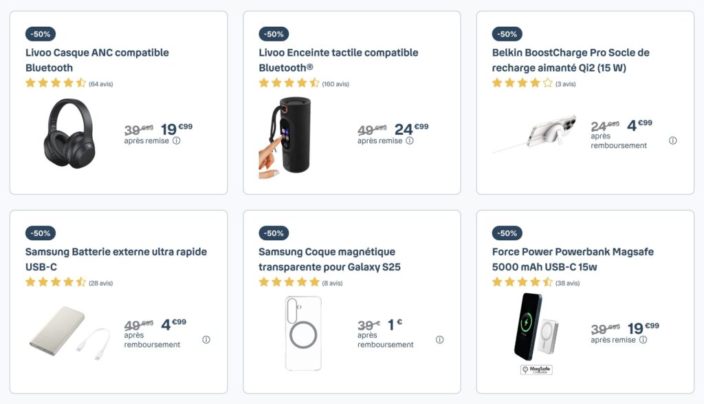 De nombreux accessoires sont en promotion De nombreux accessoires sont en promotion